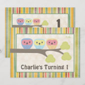 Aankondiging van de Cartoon van Cute Birthday Part (Voorkant / Achterkant)