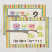 Aankondiging van de Cartoon van Cute Birthday Part (Voorkant / Achterkant)