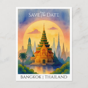 Aankondiging van de datum Bangkok Thailand Briefkaart