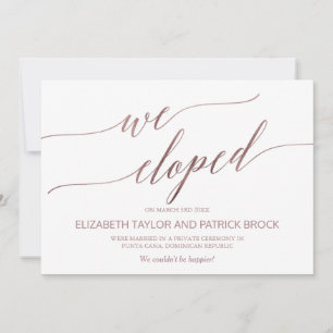 Aankondiging van de Elegant Roos Gold Elopement