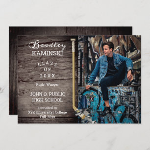 Aankondiging van de Foto van Hockey Player-Afstude