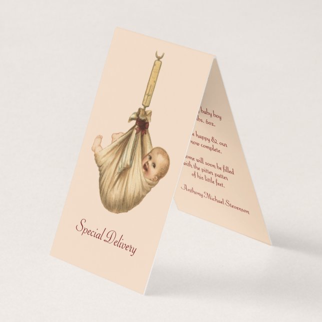 Aankondiging van de geboorte Antiek "Speciale leve (Voorkant)