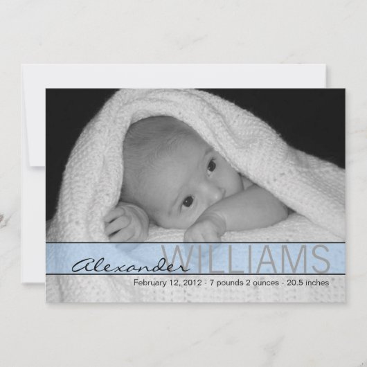 Aankondiging van de geboorte van Blue Ribbon (Voorkant)