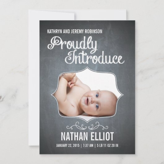 Aankondiging van de geboorte van Chalkboard (Voorkant)