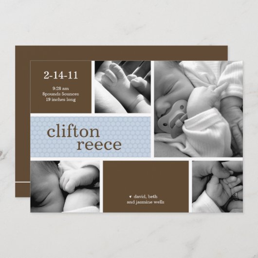 Aankondiging van de geboorte van Cuddlebug (roze o (Voorkant / Achterkant)