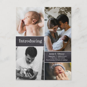 Aankondiging van de geboorte van de baby bedankt briefkaart