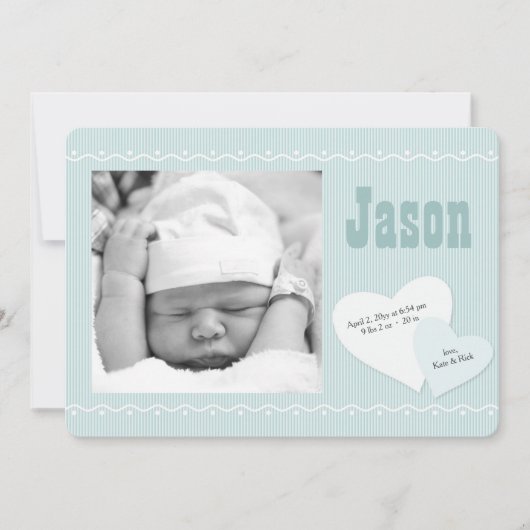 Aankondiging van de geboorte van de baby Lieverd B (Voorkant)