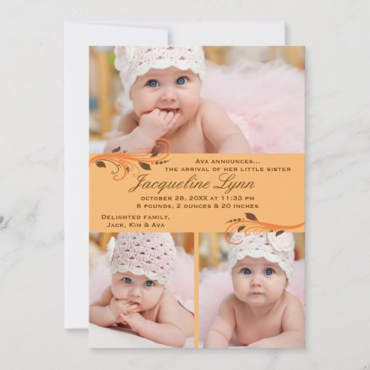 Aankondiging van de geboorte van de Foto van herfs (Voorkant)