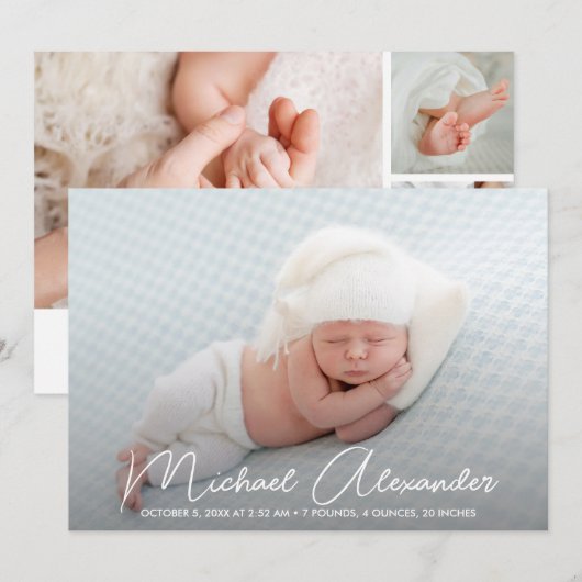 Aankondiging van de geboorte van de moderne babyjo (Voorkant / Achterkant)