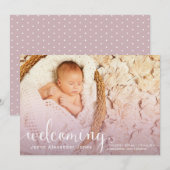 Aankondiging van de geboorte van de nieuwe baby ve (Voorkant / Achterkant)