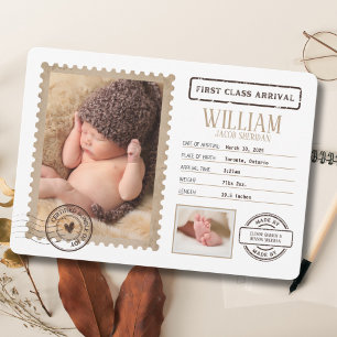 Aankondiging van de geboorte van een baby eerste k