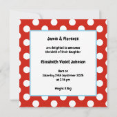 Aankondiging van de geboorte van een gepersonalise (Achterkant)