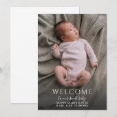 Aankondiging van de geboorte van een moderne Baby- (Voorkant / Achterkant)