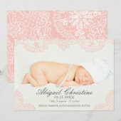 Aankondiging van de geboorte van Elegant Lace Baby (Voorkant / Achterkant)