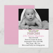 Aankondiging van de geboorte van Little Princess B (Voorkant / Achterkant)