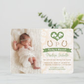 Aankondiging van de geboorte van Monogram Shamrock (Staand voorkant)