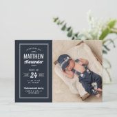 Aankondiging van de geboorte van Navy and Grey Bab (Staand voorkant)