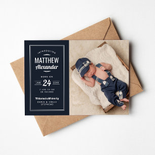 Aankondiging van de geboorte van Navy and Grey Bab
