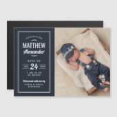 Aankondiging van de geboorte van Navy Baby Boy Mag (Voorkant / Achterkant)