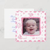 Aankondiging van de geboorte van roze zongvogels (Voorkant / Achterkant)