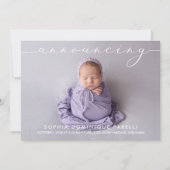 Aankondiging van de geboorteaankondigingen van de  (Voorkant)