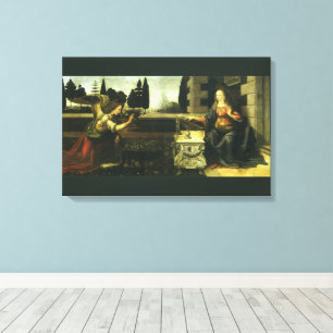Aankondiging van de Heer van Leonardo da Vinci Canvas Afdruk