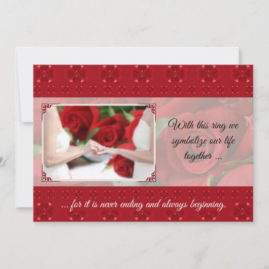 Aankondiging van de Lesbische bruiloft Civil Union (Voorkant)