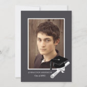 Aankondiging van de Modern Gray Foto Graduation Pa (Voorkant)