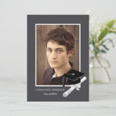 Aankondiging van de Modern Gray Foto Graduation Pa (Staand voorkant)