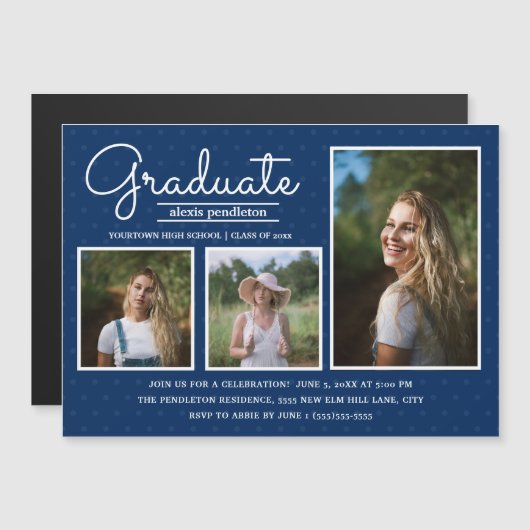 Aankondiging van de moderne Blauwe 3 Fotogradatie  (Voorkant / Achterkant)