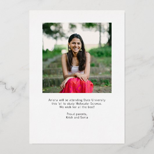 Aankondiging van de moderne Folie van het Afstuder (Achterkant)