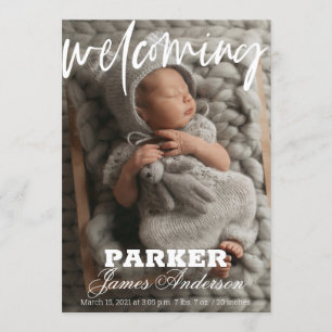 Aankondiging van de moderne Foto Welcoming Birth