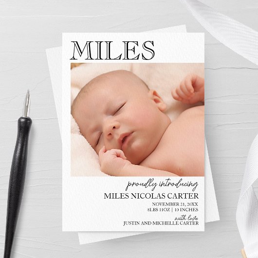 Aankondiging van de moderne geboorte van Elegant