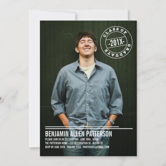 Aankondiging van de Moderne Stamp Photo Graduation (Voorkant)
