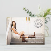 Aankondiging van de Moderne Stamp Photo Graduation (Staand voorkant)