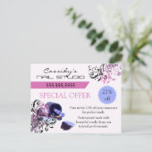 Aankondiging van de Nail Bar en de Nail Technicia Briefkaart (Staand voorkant)