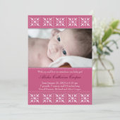 Aankondiging van de nieuwe Baby Girl Photo Flat Ca (Staand voorkant)