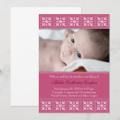 Aankondiging van de nieuwe Baby Girl Photo Flat Ca (Voorkant / Achterkant)