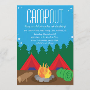 Aankondiging van de partij van Birthday in Camping