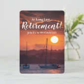 Aankondiging van de Pensioenpartij - Zeilboot (Staand voorkant)