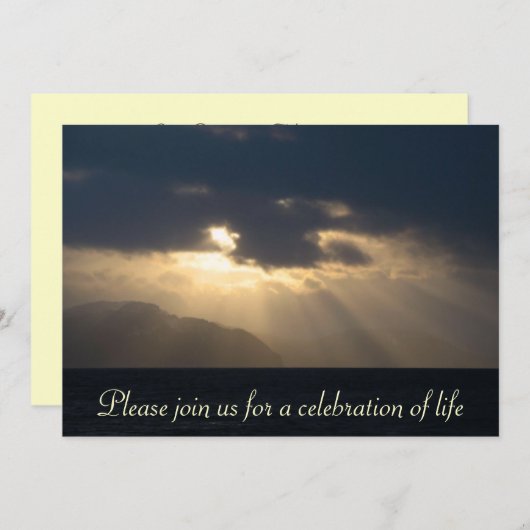 Aankondiging van de Ray of Light Memorial Service (Voorkant / Achterkant)