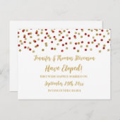 Aankondiging van de Red Gold Confetti Elopement (Voorkant / Achterkant)