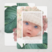 Aankondiging van de roze Big Flower Photo Card Bir (Voorkant / Achterkant)