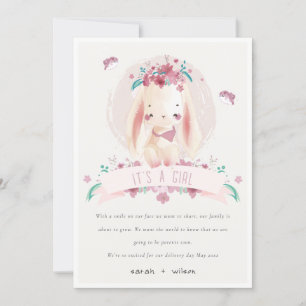 Aankondiging van de roze Floral Bunny & Birds Baby