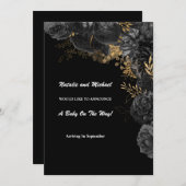 Aankondiging van de Zwangerschap van zwarte en gou (Voorkant / Achterkant)