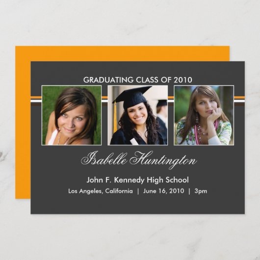 Aankondiging van drie Afstuderen met plattegrond f (Voorkant / Achterkant)