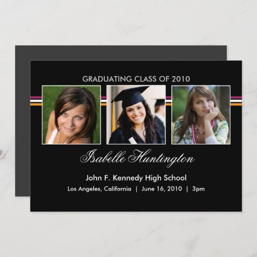 Aankondiging van drie Afstuderen voor fotobalie (Voorkant / Achterkant)