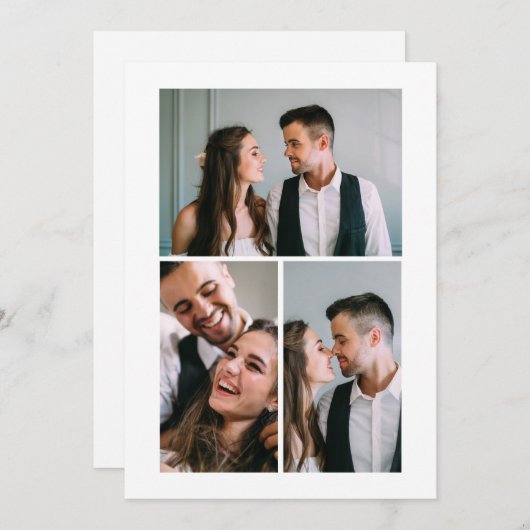 Aankondiging van drie foto's na bruiloft (Voorkant / Achterkant)