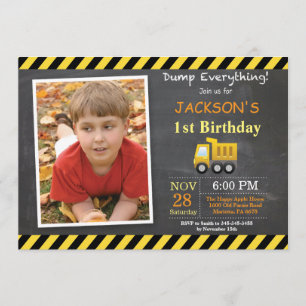 Aankondiging van een "Birthday Dump Truck"-project