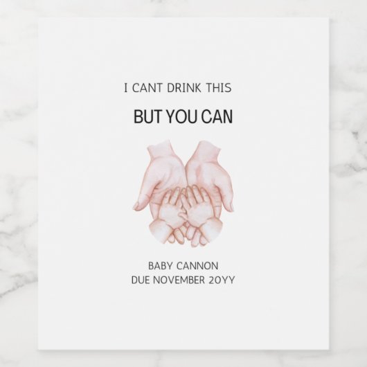 Aankondiging van een persoonlijk tintje voor zwang wijn etiket (Enkel label)